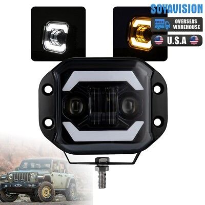 #ad 5 Inch Driving Work Light Hi low Beam 12V Flush Mounted for Jeep Truck Off Road