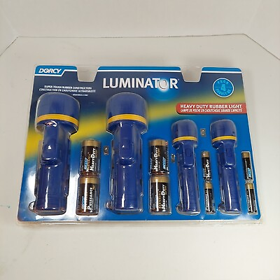 #ad Dorcy Luminator Flashlight 4 Pack Heavy Duty Rubber Light