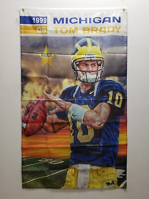 #ad Tom Brady Rookie Card Banner 5ftx3ft Michigan Wolverines New England Patriots