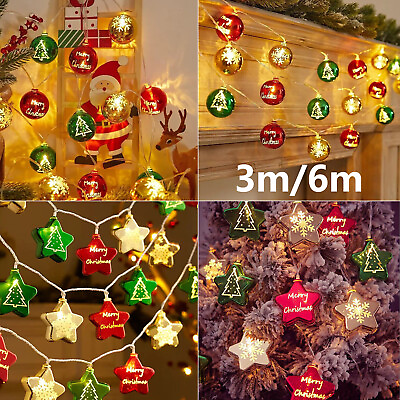 #ad LED Christmas Tree Light Ball Star String Lamp Light Home XmasTree Hanging Decor