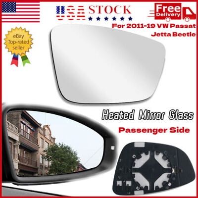 #ad Passenger Side Heated Mirror Glass For Volkswagen VW Passat Jetta Beetle 2011 19