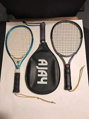 #ad 3 Vintage Racquetball Racquets Ajay Avenger with case a Blue Add In amp; a 2210