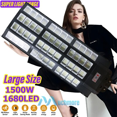 #ad #ad 9900000000lm 1500W 1680 LED Solar Street Light PIR Dusk to Dawn Road LampRemote