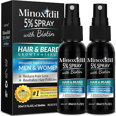#ad 5% MINOXIDIL HAIR GROWTH SPRAY 2 PACK FOR MEN amp; WOMEN HAIR REGROWTH SERUM