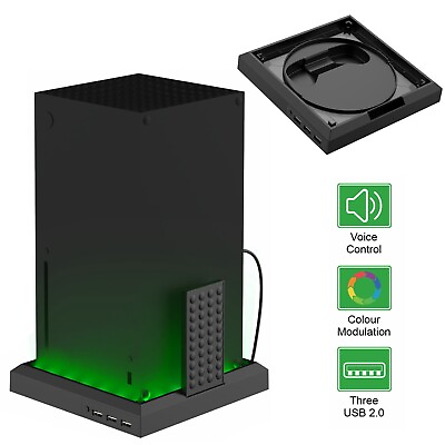 #ad RGB LED Light Stand for Xbox Serie X S Console Controller Holder w 3 USB Port Gj