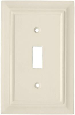 #ad As Is Brainerd Wood Architectural Single Switch Wall Plate Light Almond