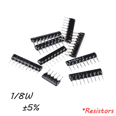 #ad 1 8W 5 6 7 9 Pin DIP Network Array Resistors ±5% Range 100Ω Ohm to 100KΩ Ohm