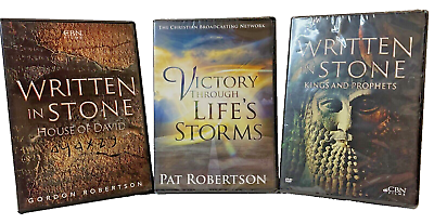 #ad GORDON ROBERTSON 2 DVDs Written In Stone Series PLUS PAT ROBERTSON DVD