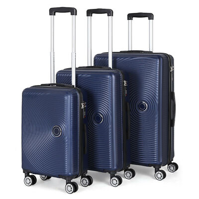 #ad #ad 3 Piece Set Suitcase Spinner Hardshell Lightweight TSA Lock Carry on Luggage set
