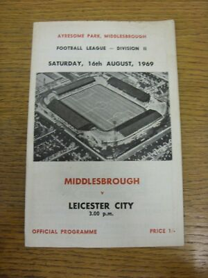 #ad 16 08 1969 Middlesbrough v Leicester City marked corner . Condition: if no pre
