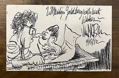 #ad RARE Jim Morin Cartoonist Artist Original Hand Drawn Comic Sketch Art Signed