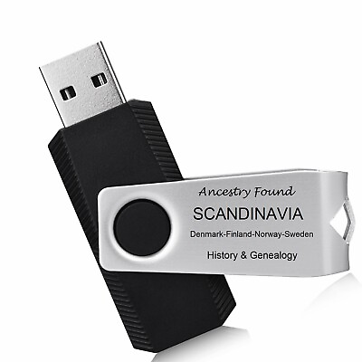 #ad SCANDINAVIA History amp; Genealogy 95 books on USB FLASH DRIVE Family Tree