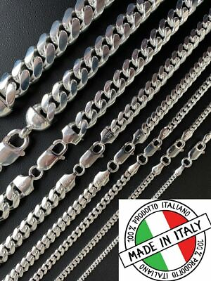 #ad #ad Mens Real Solid 925 Sterling Silver Miami Cuban Chain 2 12mm Heavy Link Necklace