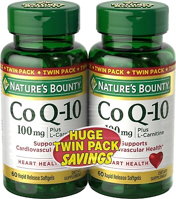 #ad #ad Nature#x27;s Bounty CoQ10 100 mg Twin Pack Heart Health 120 Softgels Exp 2026