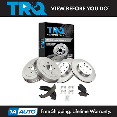 #ad TRQ Front Ceramic Disc Brake Pads amp; Rotors w Rear Shoes amp; Drums for Scion xA xB