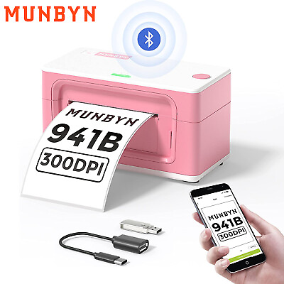 #ad MUNBYN Bluetooth 300DPI Shipping Label Printer 4x6 Thermal Label for USPS FedEx