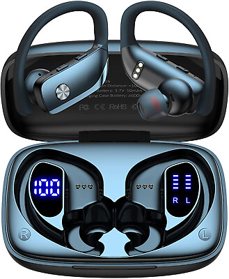 #ad Bluetooth 5.0 Headset TWS Wireless Earphones Earbuds Stereo Headphones Ear Hook