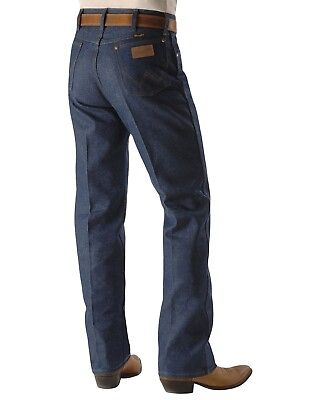 #ad #ad Wrangler Men#x27;s 13MWZ Dark Wash High Rise Rigid Cowboy Cut Straight Jeans Indigo