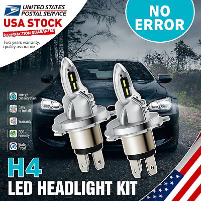 #ad H4 LED Headlight Car Bulb 24V 50W 6000K Light Headlight High Low Beam Bulb Qty 2