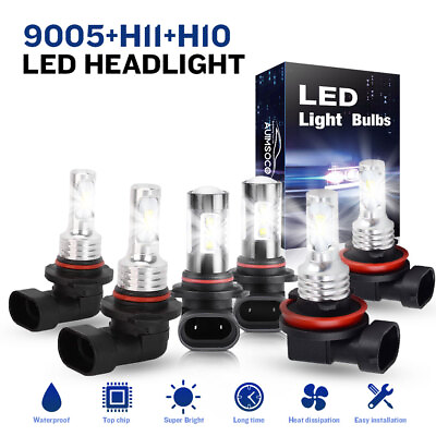 #ad #ad LED Headlight Bulbs Fog Light Kit White For Dodge Ram 1500 2500 3500 2009 2018
