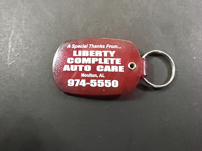 #ad Liberty Complete Auto Care Moulton Alabama Keychain Rubber Red