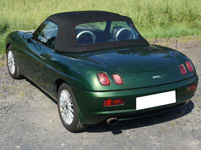 #ad Fits Fiat Barchetta Convertible Soft Top amp; Plastic Window 1995 2005 Black CANVAS
