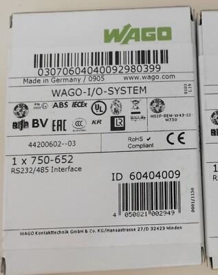 #ad 1PC Wago 750 652 PLC Controller New In Box Expedited Shipping