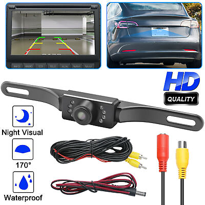 #ad 170° Car Rear View Reverse Backup Parking Camera HD Night Vision Waterproof 7LED