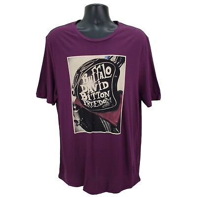 #ad Buffalo David Bitton Men#x27;s T Shirt XXL Purple Freedom Motorcycle Helmet 2XL NEW