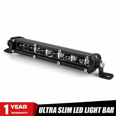 #ad 6D Single Row 7inch Ultra Slim LED Work Light Bar Driving Offroad Truck SUV 4WD