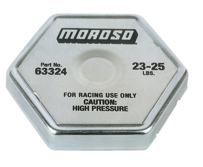 #ad Moroso 63324 Radiator Cap; Race Series Hexagon 23 25 lb PSI Natural Steel