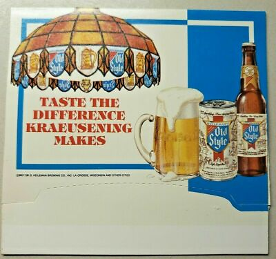 #ad VTG Old Style Beer Table Top Signquot;Taste the Difference Kraeusening Makesquot; PB58