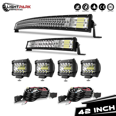 #ad 42inch LED Offroad Light Bar Combo 22quot; 4quot; PODS SUV 4WD UTE For FORD JEEP SUV