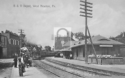 #ad #ad Railroad Train Station Depot West Newton Pennsylvania PA Reprint