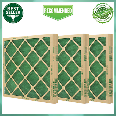#ad 12 Pack Flanders Precisionaire Nested Glass Air Filter 20quot; x 20quot; x 1quot; Green