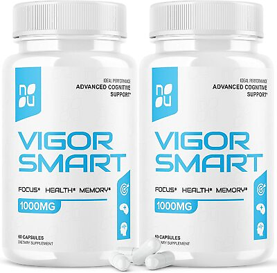 #ad Vigor Smart Brain Booster Pills Advanced Cognitive Focus Support 1000mg 2 Pack