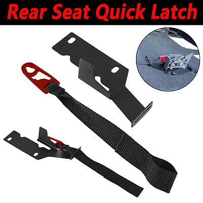 #ad For 2009 2022 Ford F150 F250 F350 Rear Seat Quick Latch Release Kit Black Strap