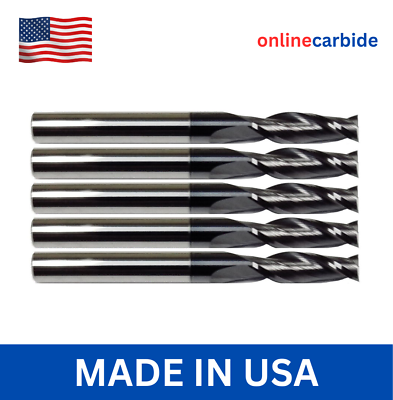 #ad 5 PCS 1 4quot; 2 FLUTE CARBIDE END MILL TiALN COATED