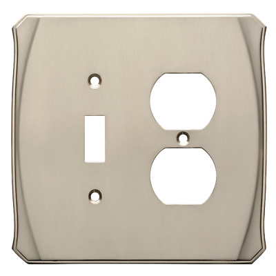 #ad Nickel Switch Duplex Light Plate W34476