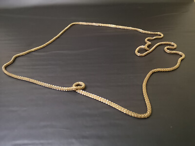 #ad Vintage long old gold Pendant Necklace