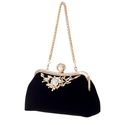#ad Female Diamond Handbag Vintage Crystal Flower Evening Bag Wedding Party4803