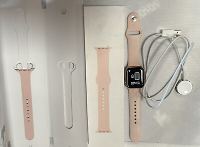 #ad Apple Watch Series 5 40mm Pink Band MWV72LL A Plus Extra Band USER LOCKED