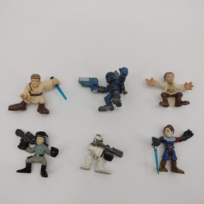 #ad Six Assorted Action Figures Hasbro Star Wars Characters Lfl