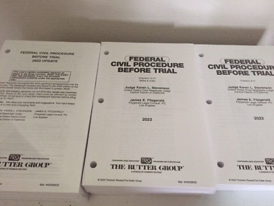 #ad Federal civil procedure before trial Rutter law book 2023 all content pages NEW