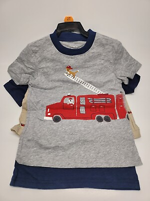 #ad Carter#x27;s Kids#x27; 3 piece Playwear Set Fire Truck Boys Toddler
