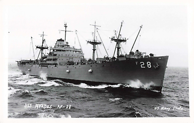 #ad USS Hyades AF 28 Supply Ship US Navy Photo Vintage RPPC Real Photo Postcard