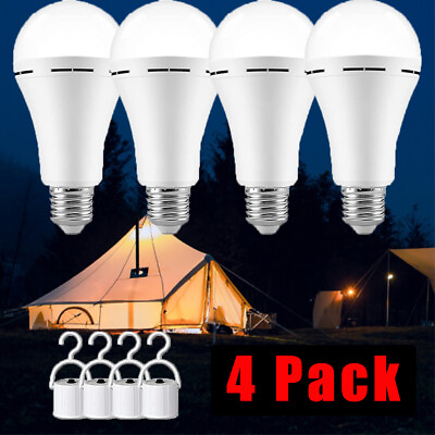 #ad #ad 4PCS Rechargeable Emergency Light Bulb 60W Equivalent 1200mAh Battery Backup New