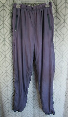 #ad Avait Sport Pants Size L Purple Elastic Waist Lined Drawstring Zipper Pockets
