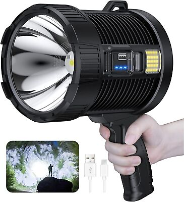 #ad 900000000LM Bright Solar USB Rechargeable LED Spotlight Flashlight Searchlight