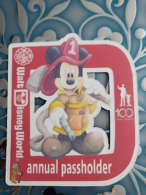 #ad Disney World Annual Passholder Magnet Mickey Mouse Firefighter 2024